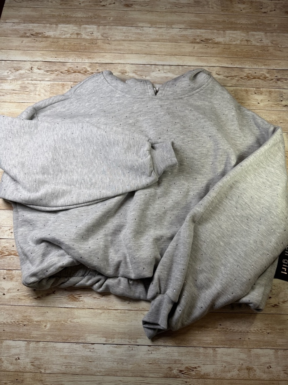 Madden Girl Light Gray Speckled Crewneck Sweatshirt Size L - Picture 5 of 10